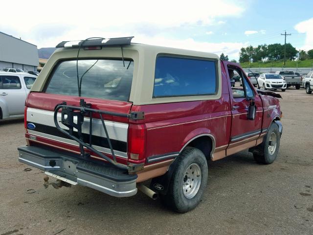 1FMEU15HXRLA74192 - 1994 FORD BRONCO U10 MAROON photo 4