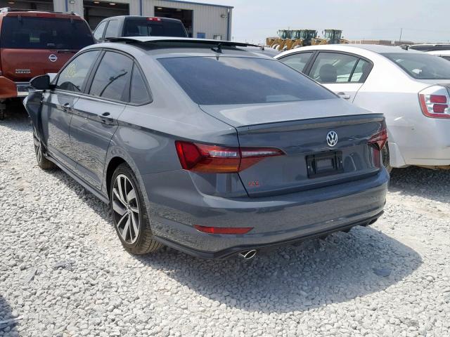 3VW6T7BU0KM166610 - 2019 VOLKSWAGEN JETTA GLI GRAY photo 3