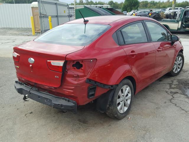 KNADN4A3XD6231748 - 2013 KIA RIO EX RED photo 4