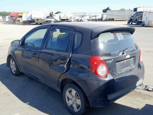 KL1TD66E09B652312 - 2009 CHEVROLET AVEO LS BLACK photo 3