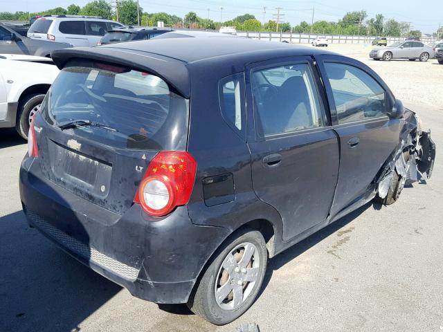 KL1TD66E09B652312 - 2009 CHEVROLET AVEO LS BLACK photo 4