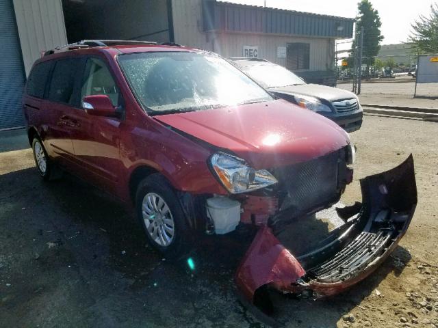 KNDMG4C75C6446594 - 2012 KIA SEDONA LX RED photo 1