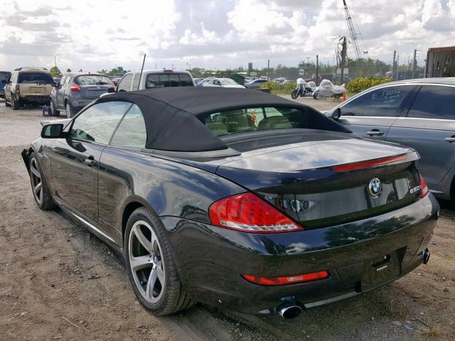 WBAEB53548CX61478 - 2008 BMW 650 I BLACK photo 3