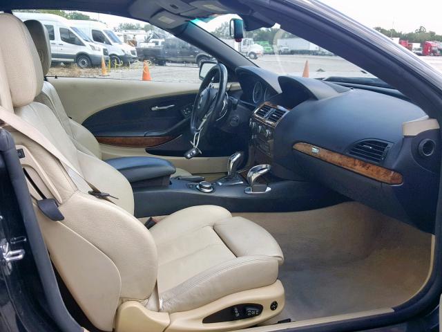 WBAEB53548CX61478 - 2008 BMW 650 I BLACK photo 5