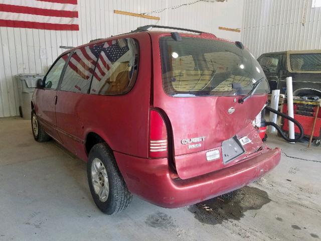 4N2DN11W3TD835712 - 1996 NISSAN QUEST XE RED photo 3