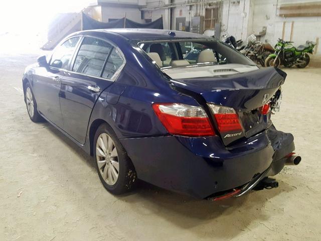 1HGCR2F80DA096094 - 2013 HONDA ACCORD EXL BLUE photo 3