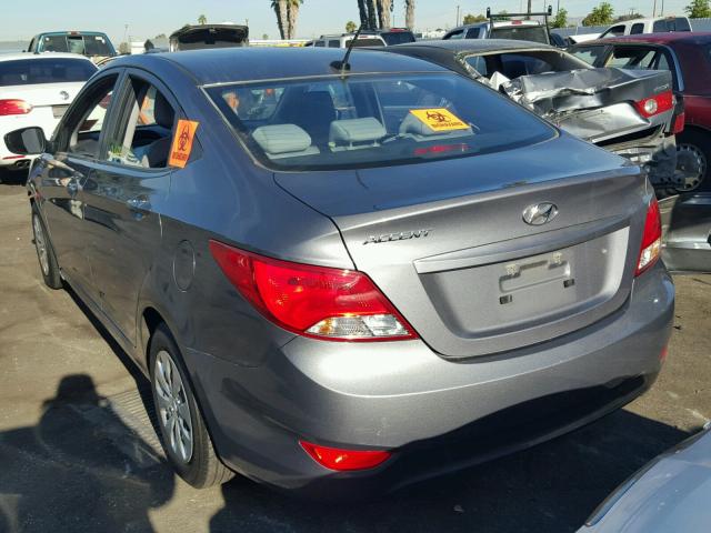 KMHCT4AEXHU180917 - 2017 HYUNDAI ACCENT SE GRAY photo 3