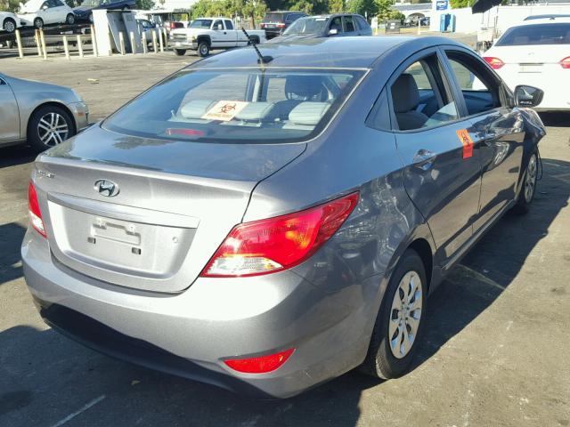 KMHCT4AEXHU180917 - 2017 HYUNDAI ACCENT SE GRAY photo 4