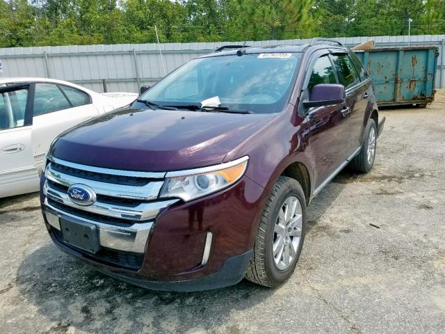 2FMDK4KC9BBA82656 - 2011 FORD EDGE LIMIT BURGUNDY photo 2