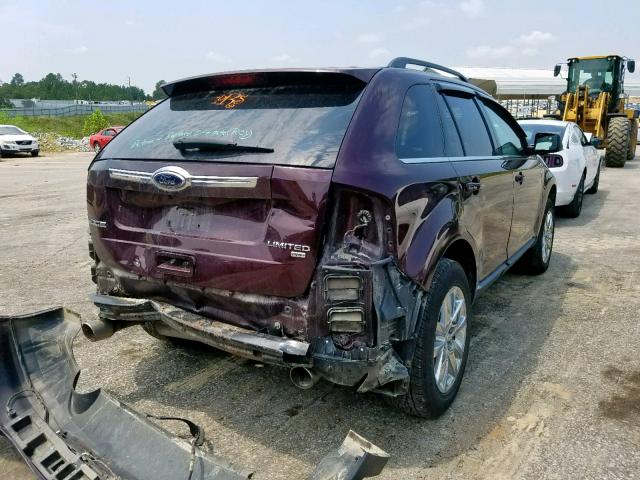 2FMDK4KC9BBA82656 - 2011 FORD EDGE LIMIT BURGUNDY photo 4