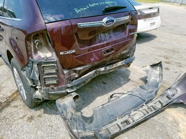 2FMDK4KC9BBA82656 - 2011 FORD EDGE LIMIT BURGUNDY photo 9