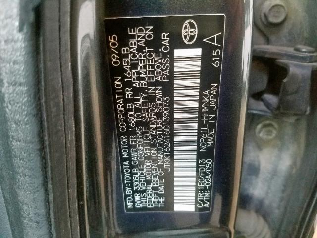 JTKKT624160139073 - 2006 TOYOTA SCION XA GRAY photo 10