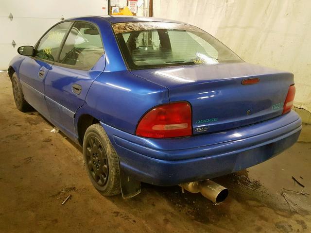 3B3ES47C5VT592417 - 1997 DODGE NEON HIGHL BLUE photo 3