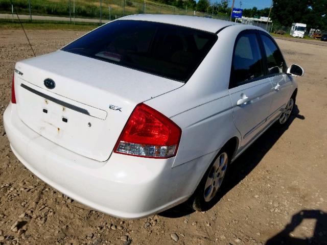 KNAFE121585551835 - 2008 KIA SPECTRA EX WHITE photo 4