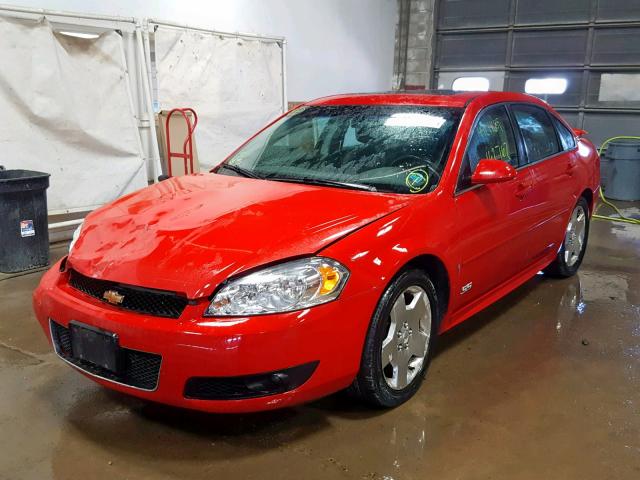 2G1WD57C391208248 - 2009 CHEVROLET IMPALA SS RED photo 2