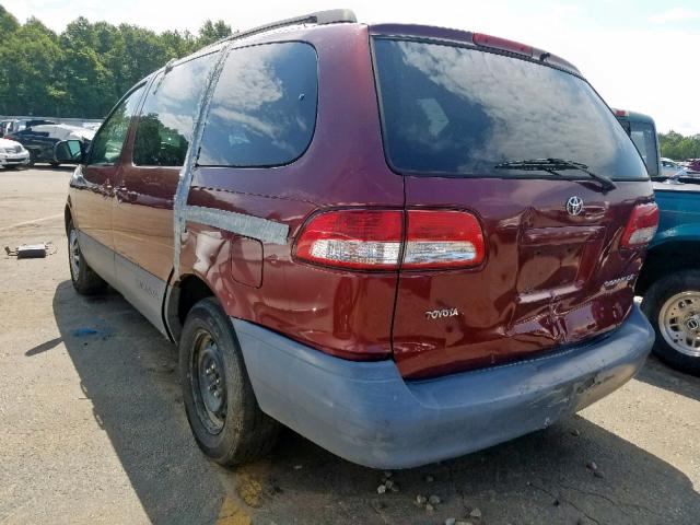 4T3ZF13C22U502864 - 2002 TOYOTA SIENNA LE RED photo 3