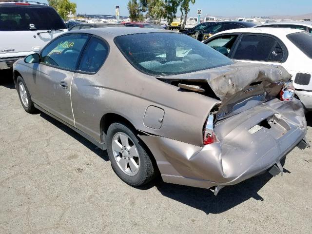 2G1WM15K069205016 - 2006 CHEVROLET MONTE CARL GOLD photo 3