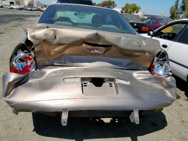 2G1WM15K069205016 - 2006 CHEVROLET MONTE CARL GOLD photo 9