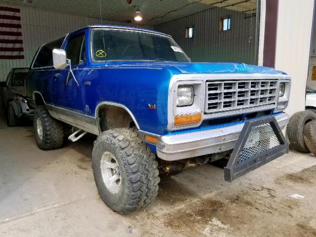 1B4GW12T9FS597055 - 1985 DODGE RAMCHARGER BLUE photo 1