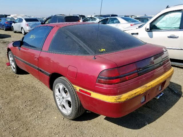 4P3CS34T1LE072229 - 1990 PLYMOUTH LASER RED photo 3