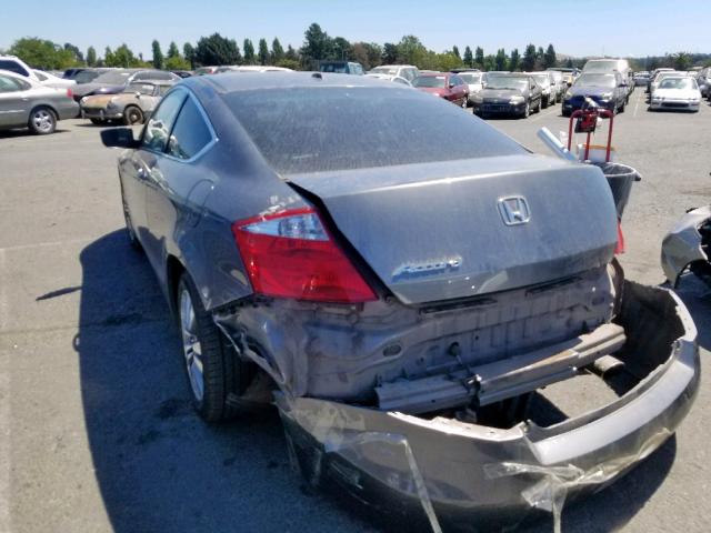 1HGCS12859A013934 - 2009 HONDA ACCORD EXL CHARCOAL photo 3