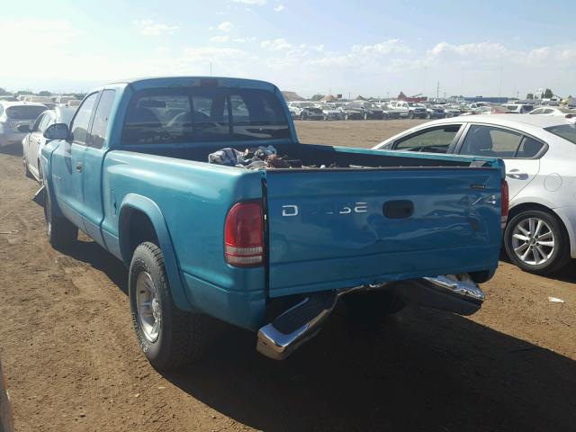 1B7GG22X0WS547637 - 1998 DODGE DAKOTA TEAL photo 3