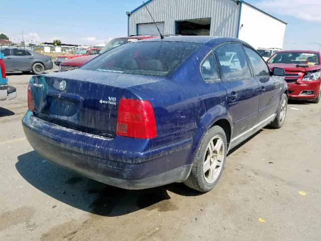 WVWEH63B31E033089 - 2001 VOLKSWAGEN PASSAT GLX BLUE photo 4