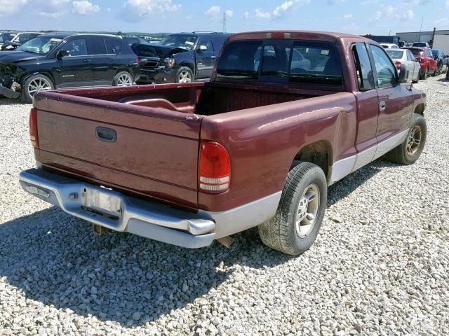 1B7GL22X6YS550573 - 2000 DODGE DAKOTA MAROON photo 4