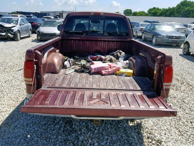 1B7GL22X6YS550573 - 2000 DODGE DAKOTA MAROON photo 6