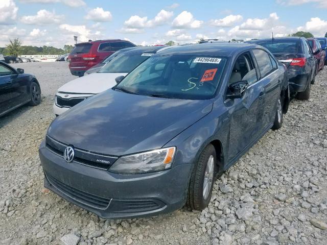 3VW637AJ7DM240602 - 2013 VOLKSWAGEN JETTA HYBR GRAY photo 2