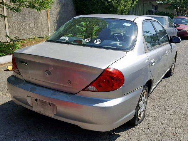 KNAFB121425203153 - 2002 KIA SPECTRA BA SILVER photo 4