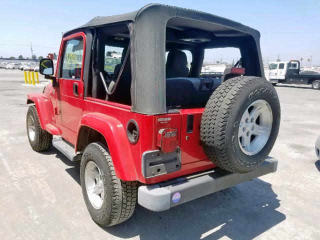 1J4FA39S95P357683 - 2005 JEEP WRANGLER X RED photo 3