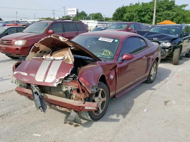 1FAFP40624F156079 - 2004 FORD MUSTANG MAROON photo 2