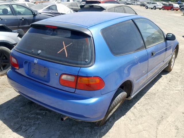 2HGEH2379PH539680 - 1993 HONDA CIVIC VX BLUE photo 4