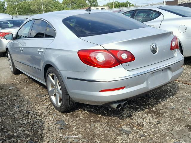 WVWHN7AN6BE733845 - 2011 VOLKSWAGEN CC LUXURY SILVER photo 3