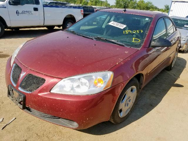 1G2ZF57B284223076 - 2008 PONTIAC G6 VALUE L RED photo 2