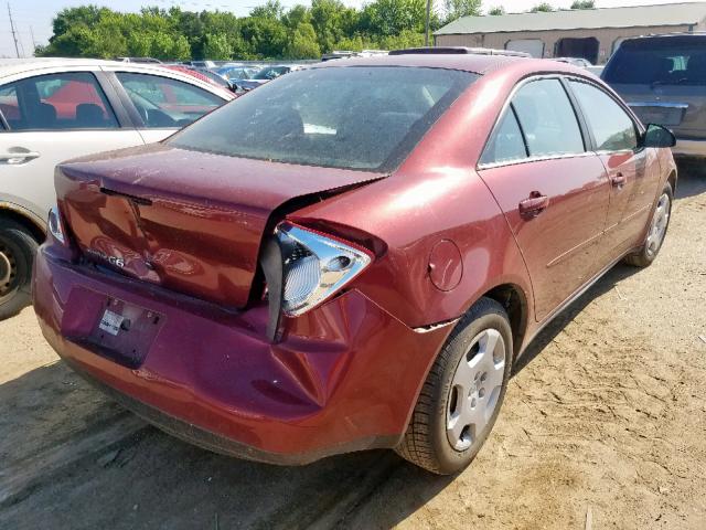 1G2ZF57B284223076 - 2008 PONTIAC G6 VALUE L RED photo 4