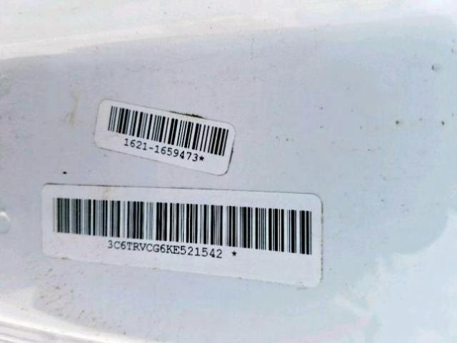 3C6TRVCG6KE521542 - 2019 RAM PROMASTER 白色 照片 10