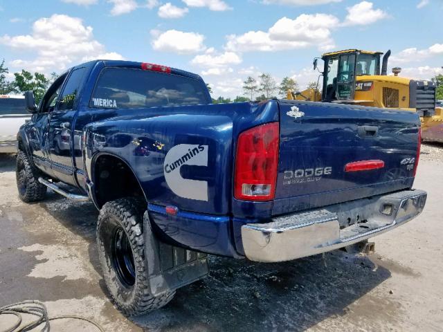 3D7KS28C35G833281 - 2005 DODGE RAM 2500 S Կապույտ լուսանկար 3