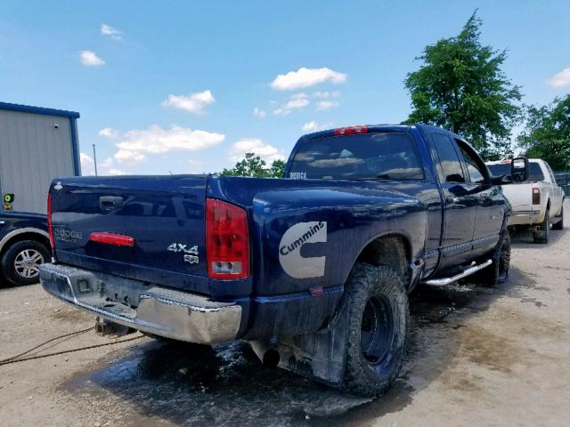 3D7KS28C35G833281 - 2005 DODGE RAM 2500 S Կապույտ լուսանկար 4