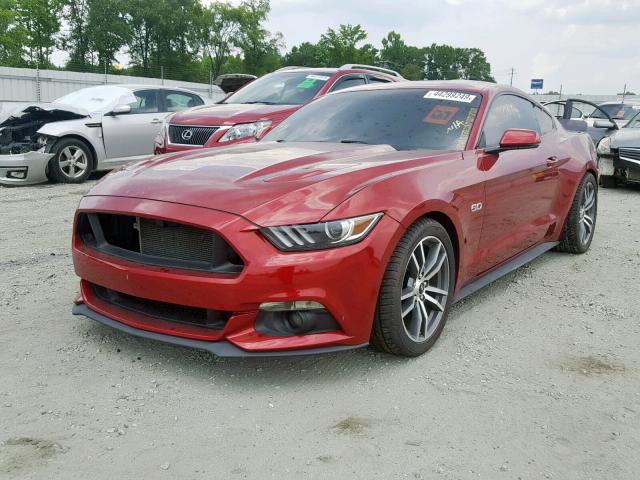 1FA6P8CF6F5394657 - 2015 FORD MUSTANG GT RED photo 2