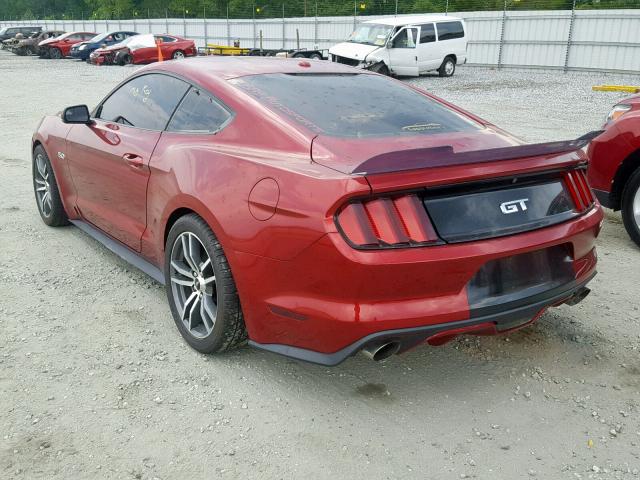 1FA6P8CF6F5394657 - 2015 FORD MUSTANG GT RED photo 3