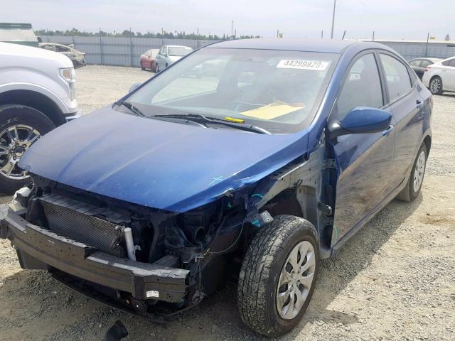 KMHCT4AE9GU031249 - 2016 HYUNDAI ACCENT SE BLUE photo 2