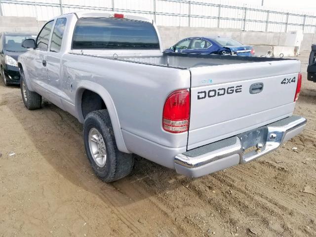 1B7GG22N1YS504474 - 2000 DODGE DAKOTA SILVER photo 3