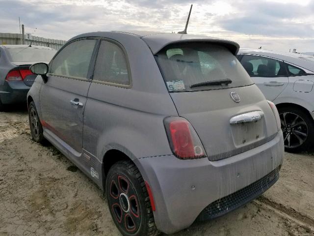 3C3CFFGE1FT570251 - 2015 FIAT 500 ELECTR GRAY photo 3