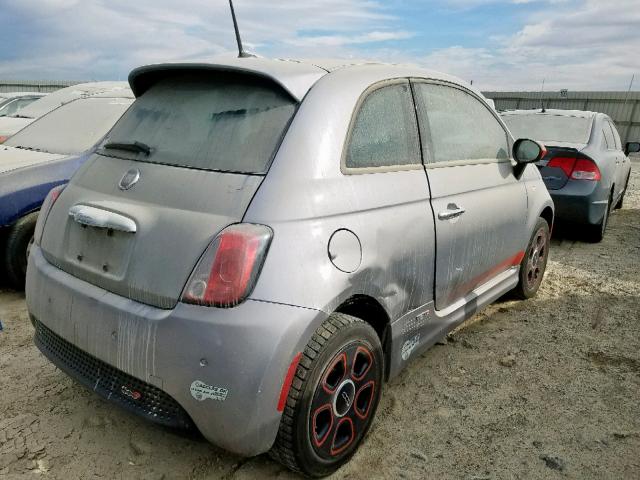 3C3CFFGE1FT570251 - 2015 FIAT 500 ELECTR GRAY photo 4