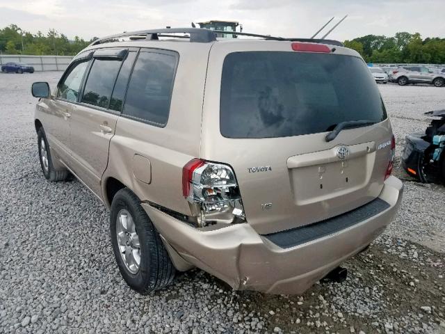 JTEGP21A750068182 - 2005 TOYOTA HIGHLANDER BEIGE photo 3