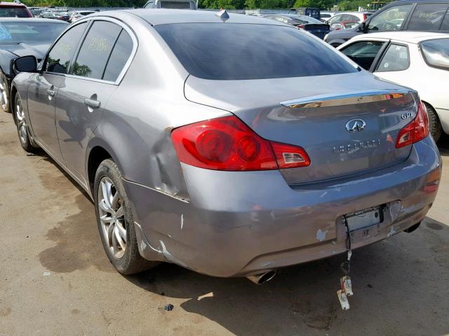 JNKCV61F49M360901 - 2009 INFINITI G37 GRAY photo 3