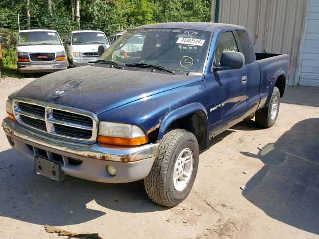 1B7GG22N8YS795958 - 2000 DODGE DAKOTA BLUE photo 2