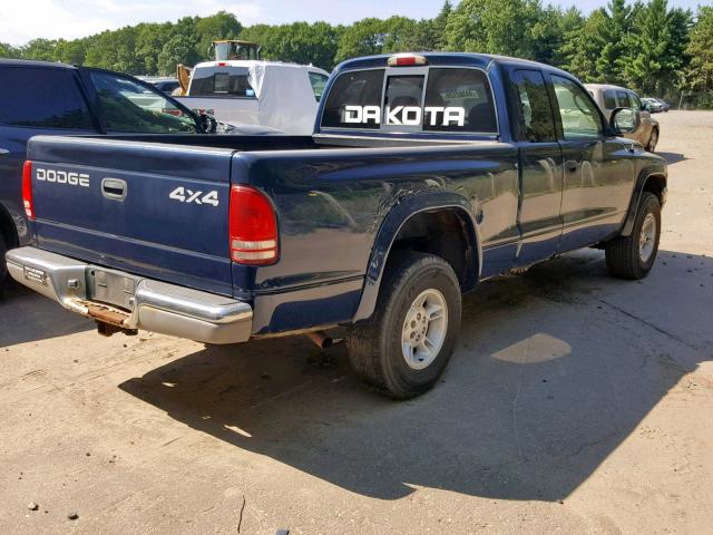 1B7GG22N8YS795958 - 2000 DODGE DAKOTA BLUE photo 4